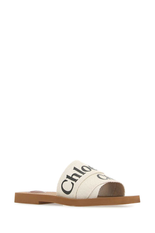 CHLOÉ WOODY CANVAS SLIDES