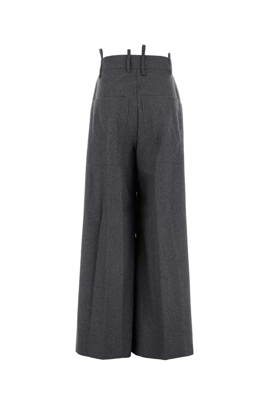THE ATTICO HIGH-WAISTED WIDE LEG TROUSERS