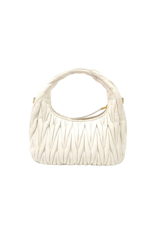 Miu Miu Wander Matelassé Nappa Leather Hobo Bag en color White.