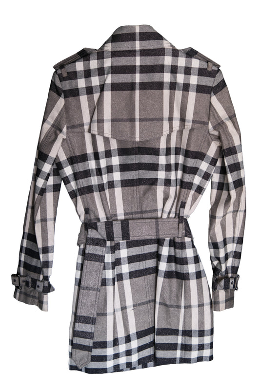 ABRIGO BURBERRY LONDON CHECK DOUBLE BREASTED BELTED TRENCH COAT