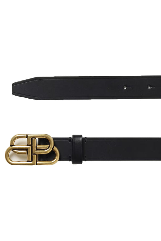 BALENCIAGA LEATHER BB CINTURÓN NEGRO