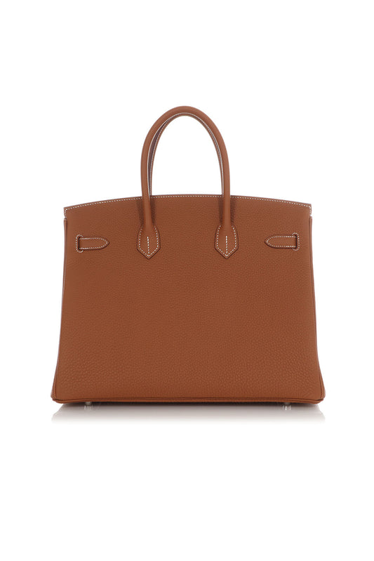 HERMÈS BIRKIN 35 GOLD TOGO PHW - STAMP SQUARE H
