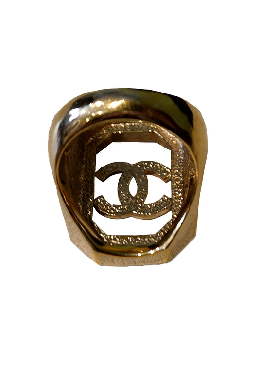 CHANEL CC OCTOGONAL PEARL & CRYSTAL ANILLO
