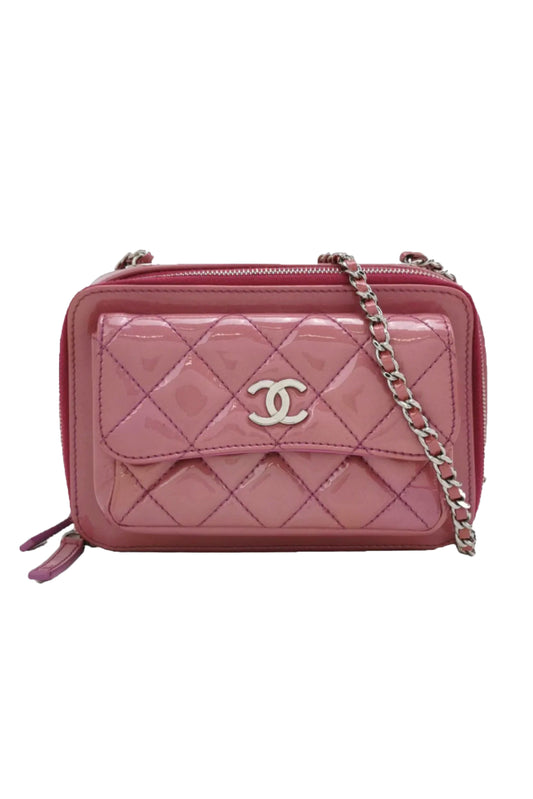 CHANEL SMALL POCKET BOX CAMERA BAG (SHW) ROSA