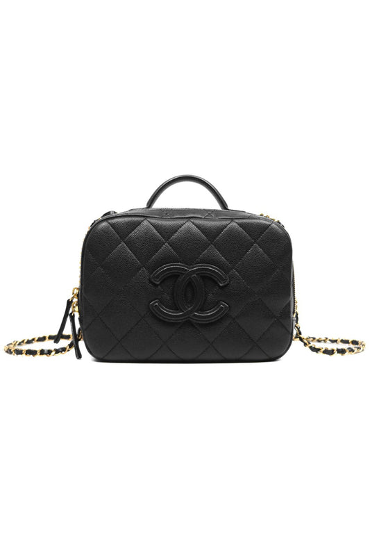 BOLSO CHANEL CC TOP HANDLE VANITY CASE CAVIAR NEGRO (GHW) - (COLECCIÓN 23P)