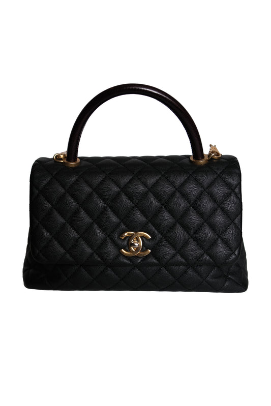 BOLSO CHANEL COCO HANDLE MEDIANO CAVIAR NEGRO