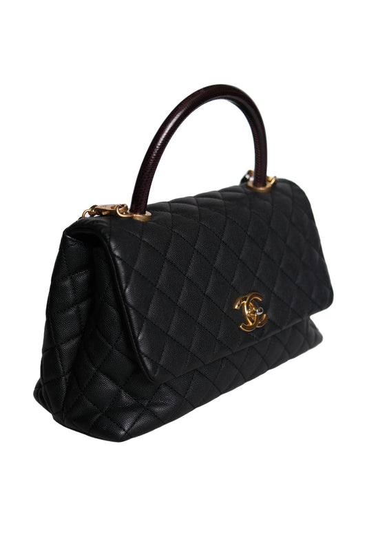 BOLSO CHANEL COCO HANDLE MEDIANO CAVIAR NEGRO