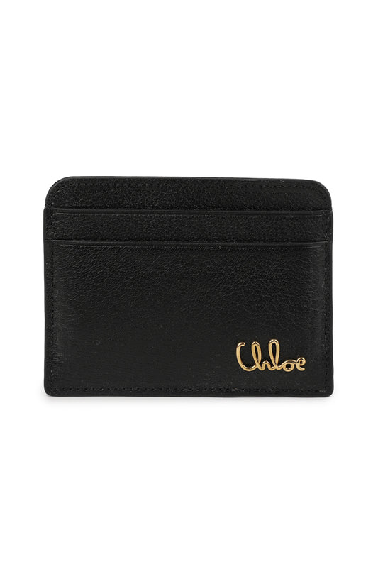 CHLOÉ ICONIC LEATHER CARDHOLDER NEGRO