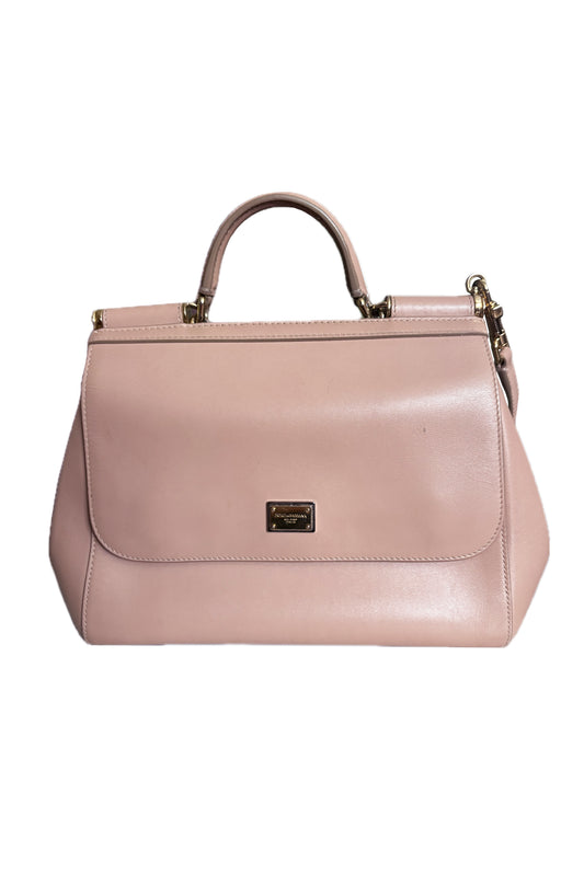 BOLSO DOLCE & GABBANA SICILY LARGE DAUPHINE CALFSKIN BLUSH PINK - (GHW)