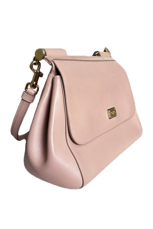BOLSO DOLCE & GABBANA SICILY LARGE DAUPHINE CALFSKIN BLUSH PINK - (GHW)