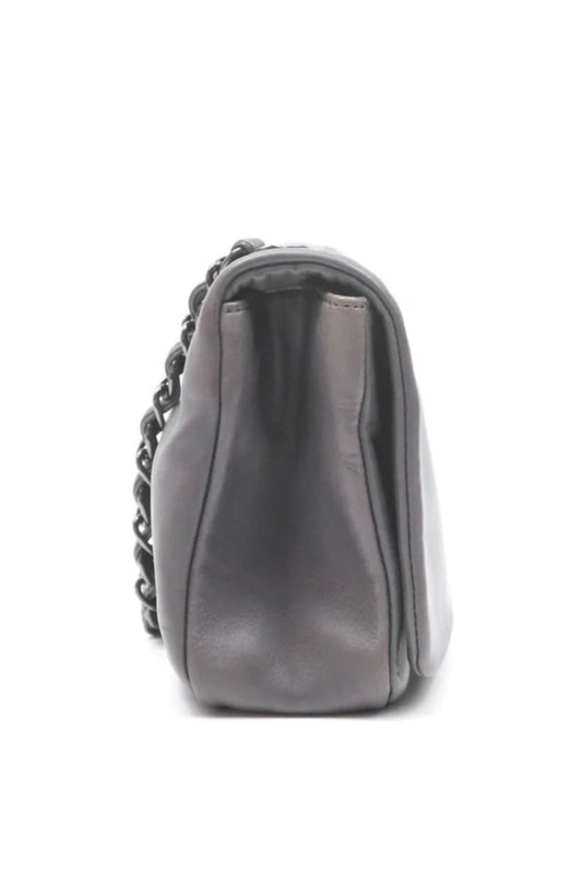 CHANEL EAST WEST FLAP BAG WITH STUDDED CC LOGO