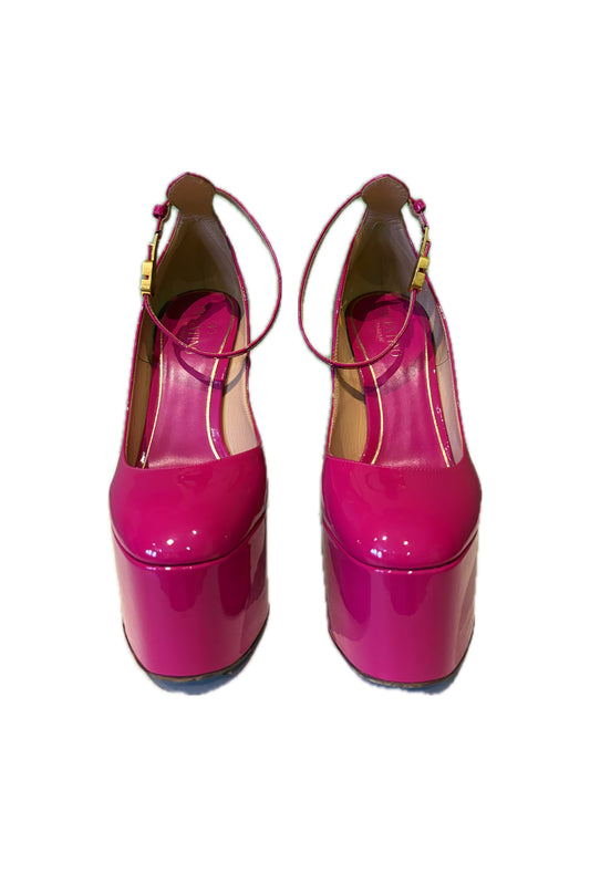 VALENTINO GARAVANI TAN-GO PLATFORM PUMPS FUCHSIA