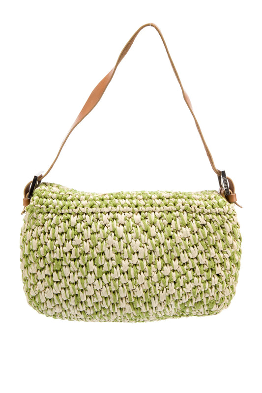 BOLSO FENDI BAGUETTE RAFFIA VERDE TEJIDA - EDICIÓN LIMITADA