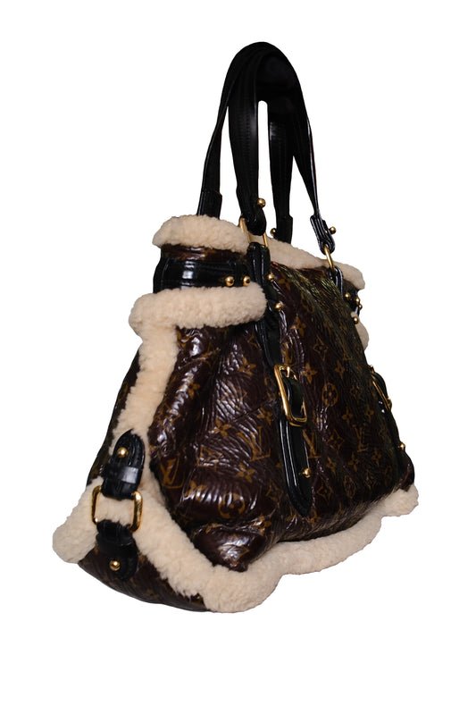 BOLSO LOUIS VUITTON LIMITED EDITION MONOGRAM SHEARLING THUNDER BAG