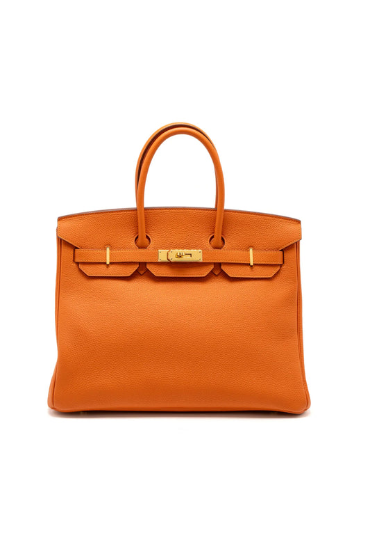 HERMÈS BIRKIN 35 TOGO NARANJA GHW - STAMP SQUARE M