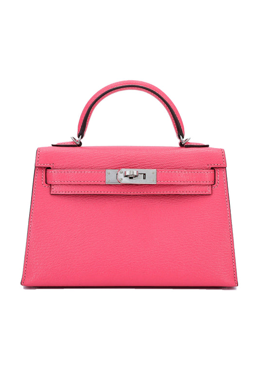 HERMÈS MINI KELLY II ROSE AZALÉE (8W) - (PHW)