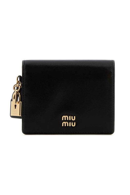 MIU MIU BLACK LEATHER WALLET NEGRO