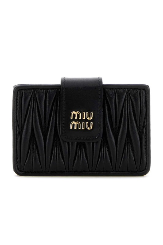 MIU MIU MATELASSÉ LEATHER CARD HOLDER NEGRO
