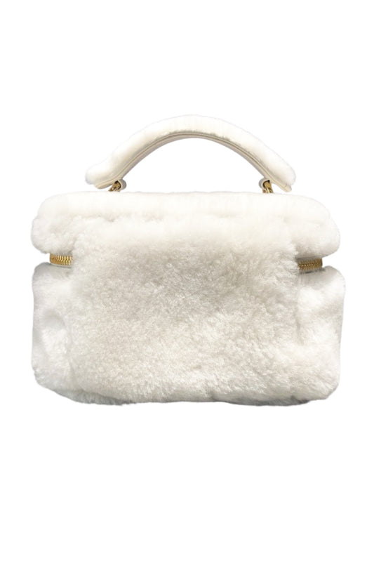 MIU MIU SHEARLING VANITY BAG BLANCO - (GHW)