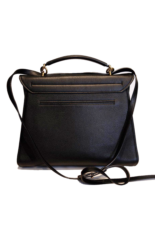 BOLSO SALVATORE FERRAGAMO GANCINI TOP HANDLE NEGRO - (GHW)