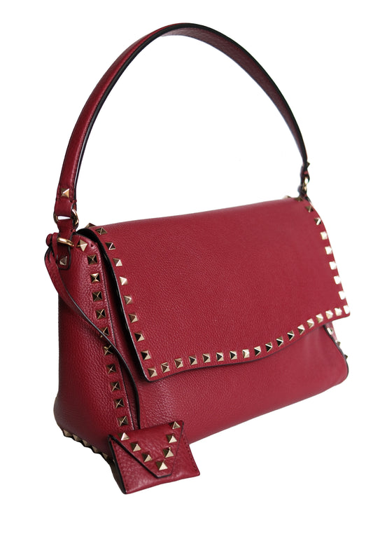 BOLSO VALENTINO GARAVANI ROCKSTUD 2WAY HOBO BAG MEDIANO ROJO