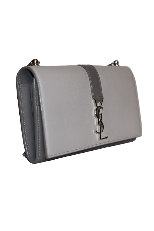WALLET ON CHAIN RE-WORKED SAINT LAURENT MONOGRAM FLAP WALLET (ISETAN EXCLUSIVE) GRIS
