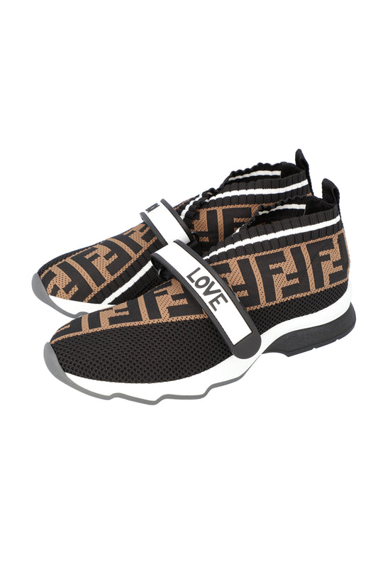 ZAPATILLAS DEPORTIVAS FENDI TOBACCO ROCKOKO KNIT NEGRO