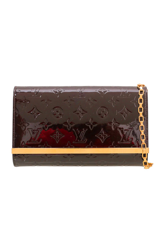 LOUIS VUITTON ANA CLUTCH MONOGRAM VERNIS AMARANTE - (GHW)