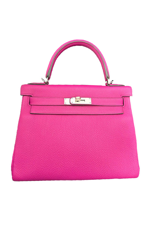 HHERMÈS KELLY 28 RETOURNE TOGO ROSE POUPRE PHW