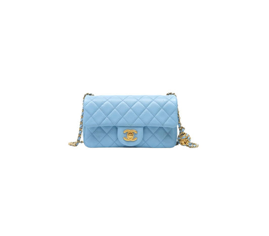 Chanel Mini Rectangular Pearl Crush – Azul Lambskin