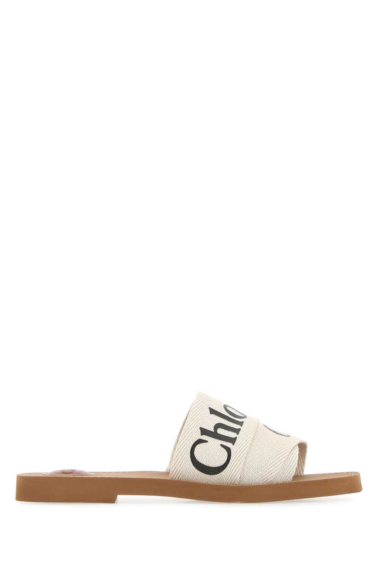 CHLOÉ WOODY CANVAS SLIDES
