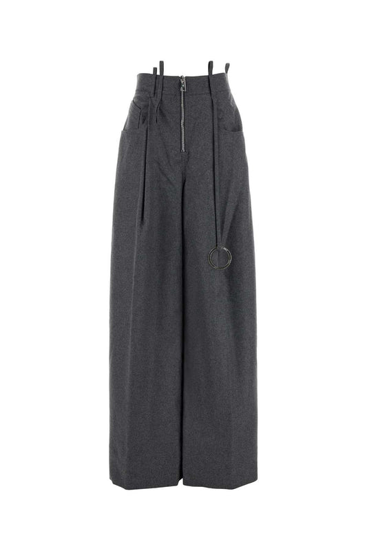 THE ATTICO HIGH-WAISTED WIDE LEG TROUSERS