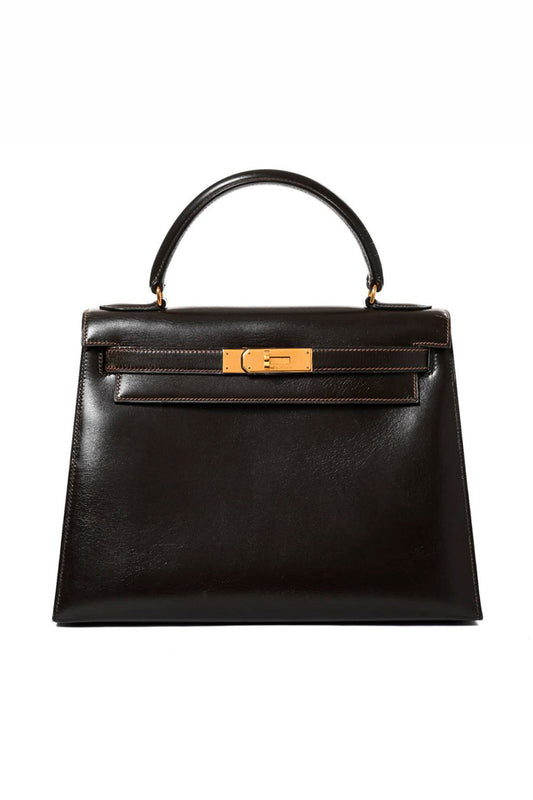 HERMES KELLY 28 DARK BROWN