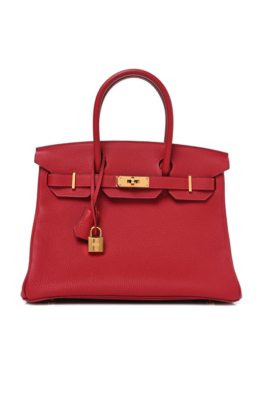HERMÈS BIRKIN 30 ROUGE VIF TOGO GHW - STAMP A