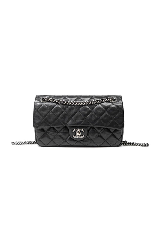 BOLSO CHANEL FLAP BAG CUERO NEGRO