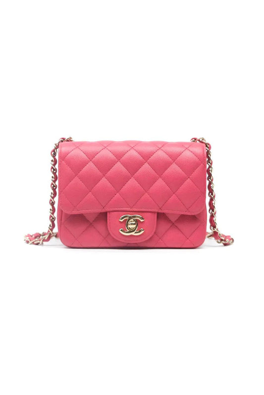 BOLSO CHANEL MINI SQUARE CAVIAR ROSADO