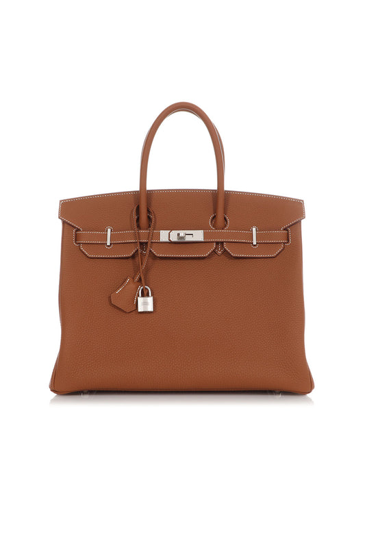 HERMÈS BIRKIN 35 GOLD TOGO PHW - STAMP SQUARE H