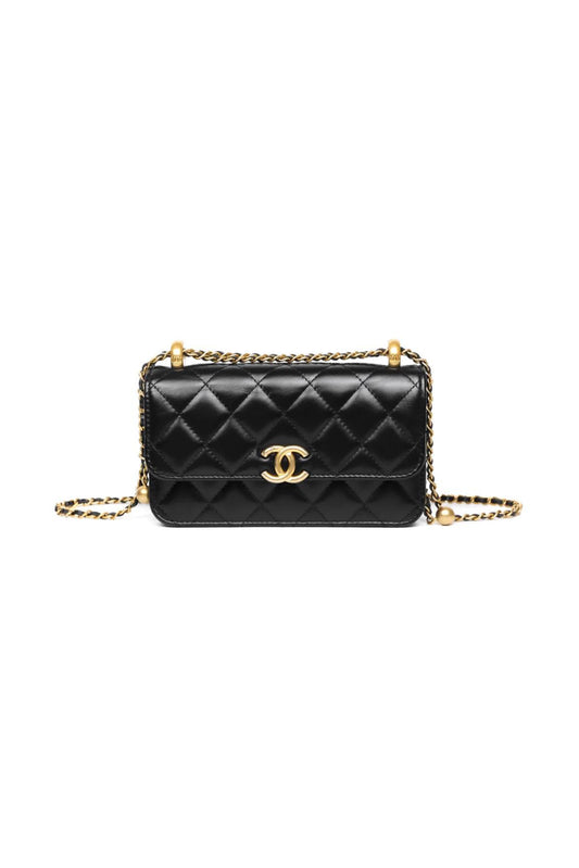 BOLSO PORTA CELULAR CHANEL QUILTED PERFECT FIT NEGRO