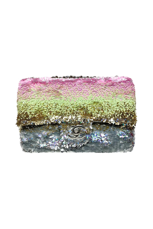 CHANEL CLASSIC OMBRE SEQUINS FLAP BAG