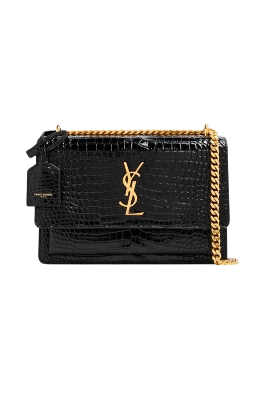 SAINT LAURENT SUNSET MEDIUM CROC-EMBROSSED