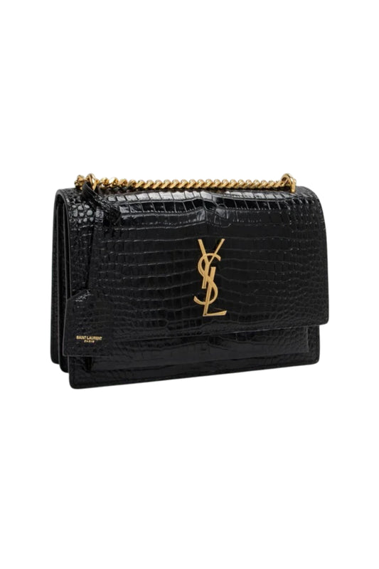 SAINT LAURENT SUNSET MEDIUM CROC-EMBROSSED