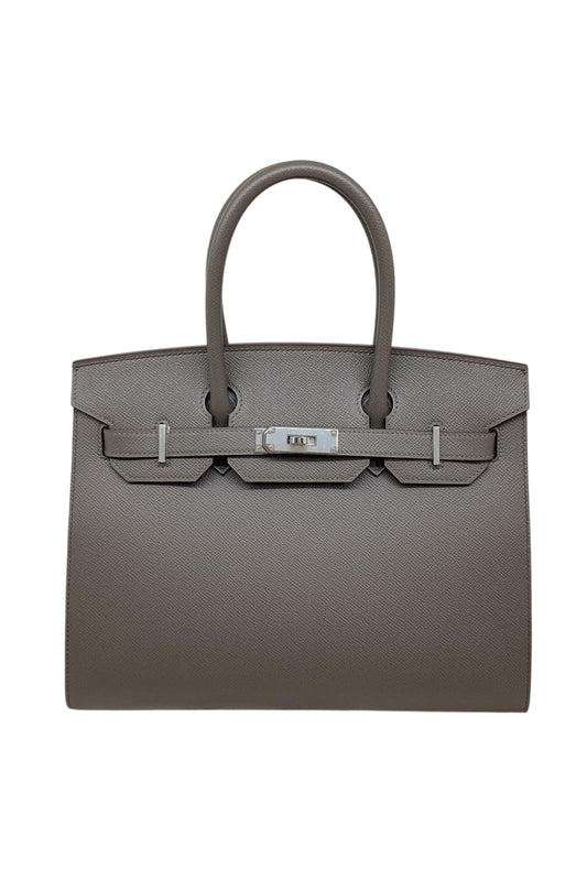 HERMES BIRKIN 30 SELLIER ETAIN PALLADIUM HARDWARE STAMP Z
