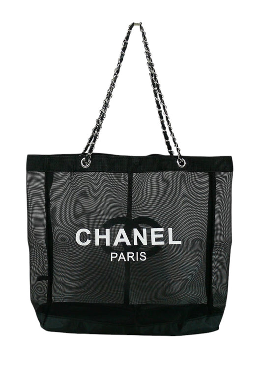 CHANEL BLACH MESH TOTE BAG