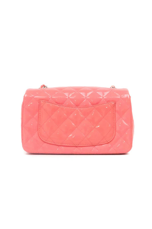 BOLSO CHANEL MINI RECTANGULAR CHAROL ROSA - (SHW)