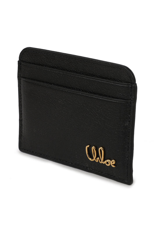 CHLOÉ ICONIC LEATHER CARDHOLDER NEGRO