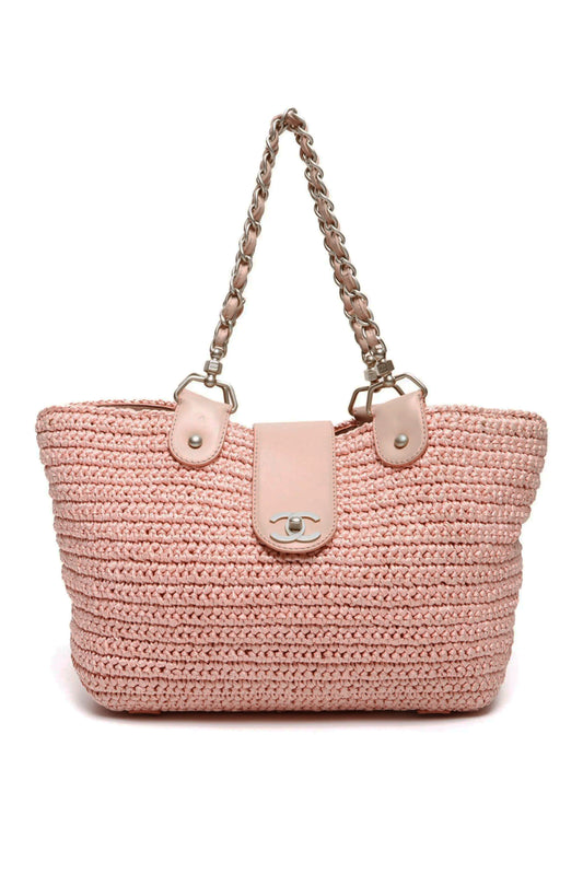BOLSO CHANEL PINK RAFFIA TOTE BAG