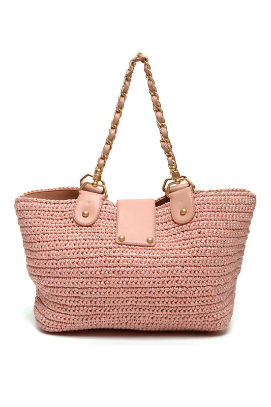 BOLSO CHANEL PINK RAFFIA TOTE BAG