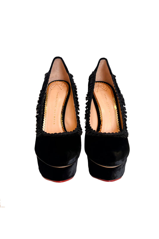 CHARLOTTE OLYMPIA VELVET PLUMPS