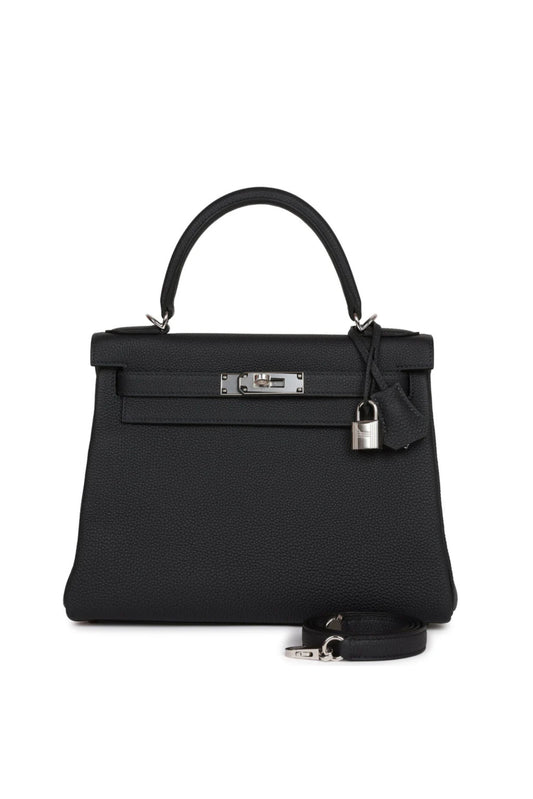 HERMÈS KELLY 28 CABAN TOGO PALLADIUM HARDWARE STAMP W