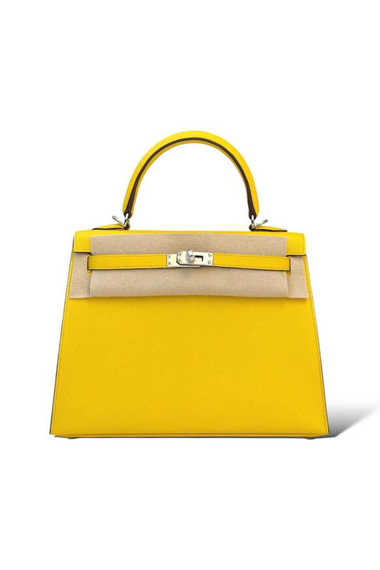 HERMÈS KELLY 25 JAUNE DE NAPLE PALLADIUM HARDWARE STAMP B